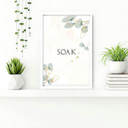 Rackhams Bathroom decorative accessories uk - Set of 3 art prints - A4 8.27 x 11.69 in / 21 x 29.7 cm - Satin Photo paper 280 gsm - Oak Frame - thumbnail 4