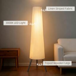 Rackhams Dimmable Standing Lamp with Foot Switch, White and Grey - thumbnail 5