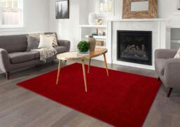 Rackhams Polyester Shaggy Rug - Red - 120cm x 170cm (4ft x 5.5ft) - thumbnail 1