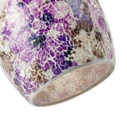 Rackhams Floral Inspired Crackle Mosaic Glass Rounded Oval Pendant Light Shade - thumbnail 5