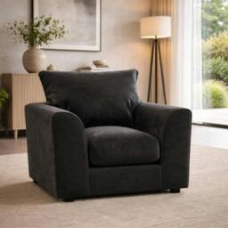 Rackhams Gavelle Living Room Furniture Range - Armchair - Plush Black