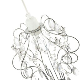 Rackhams Polished Chrome Shabby Chic Chandelier Style Pendant Shade with Acrylic - thumbnail 4