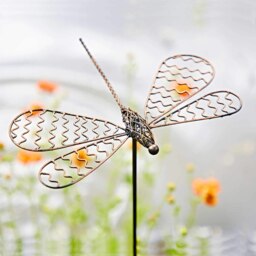 Rackhams Pantala Metal Dragonfly Garden Stake Decoration - Metal