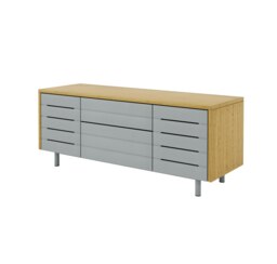 Rackhams Venice TV-Stand with 2 Doors & 2 Drawers Grey/Oak - Grey