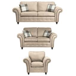 Rackhams Oakland Marble Leather 3 Piece Sofa Suite - thumbnail 5