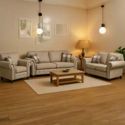Rackhams Oakland Marble Leather 3 Piece Sofa Suite - thumbnail 1