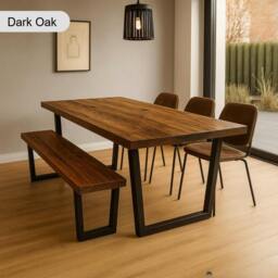 Rackhams Sleek & Slender Rustic Dining Table - 240 - 70 - thumbnail 6