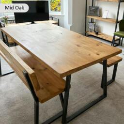 Rackhams Sleek & Slender Rustic Dining Table - 240 - 70 - thumbnail 3