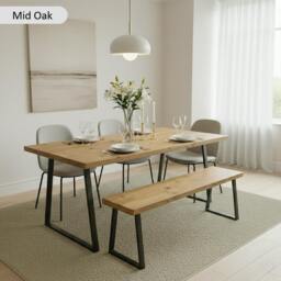 Rackhams Sleek & Slender Rustic Dining Table - 240 - 70 - thumbnail 1