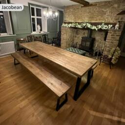 Rackhams Sleek & Slender Rustic Dining Table - 240 - 70 - thumbnail 4