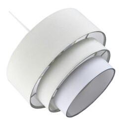 Rackhams Contemporary Round Triple Tier Cream and White Cotton Fabric Pendant Light Shade - thumbnail 4