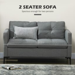 Rackhams Modern Loveseat Sofa Upholstered 2 Seater for Living Room - thumbnail 4