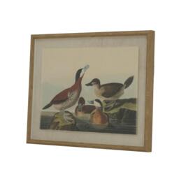 Rackhams Flora & Fauna Collection Ducks Beaded Linen Framed Wall Art - Brown/White/Black - Brown/White/Black - 50cm x 2cm x 40cm - Brown/White/Black