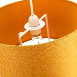 Rackhams Contemporary and Sleek 12 Inch Ochre Linen Fabric Drum Lamp Shade 60w Maximum - thumbnail 3