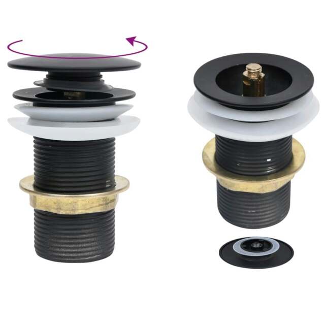 Rackhams Push Drain without Overflow Function Black 6.4x6.4x9.1 cm