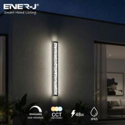 Rackhams 100cm Geometric Outdoor LED Wall Light – 48W CCT Tunable & Dimmable – IP65 - thumbnail 2