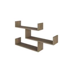 Rackhams Modern Tibet Wall Mounted Shelf Floating Bookcase Display Unit 66.5x119x22cm - Natural Oak - thumbnail 5