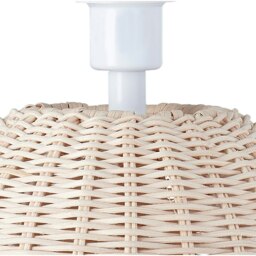 Rackhams Natural Light Brown Woven Rattan Table Lamp Base with White Cable and Switch - thumbnail 3