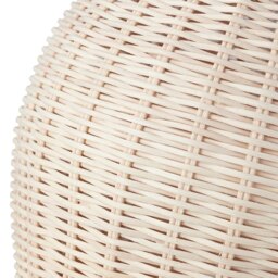 Rackhams Natural Light Brown Woven Rattan Table Lamp Base with White Cable and Switch - thumbnail 2