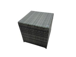 Rackhams Rattan Garden Outdoor Furniture Set Love Sofa Square Coffee Table Set with Side Table Dark Grey Mixed - thumbnail 6