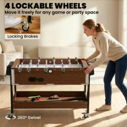 Rackhams 3 in 1 Reversible Multi Games Table with Lockable Wheels and Shelf - thumbnail 5