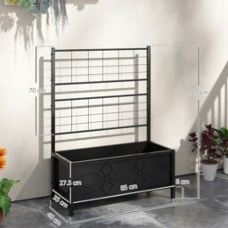 Rackhams Metal Raised Garden Bed Planter Box with Trellis, 90 x 40 x 120 cm - thumbnail 5