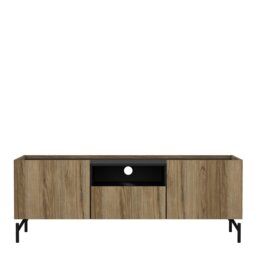 Rackhams Kendall TV-Unit with 2 Doors + 1 Drawer Oak and Black - 1 - thumbnail 2
