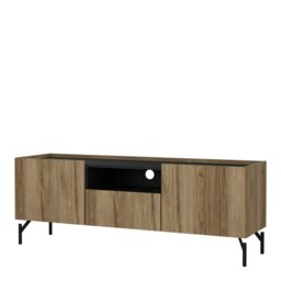 Rackhams Kendall TV-Unit with 2 Doors + 1 Drawer Oak and Black - 1 - thumbnail 3