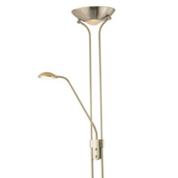 Rackhams LED Mother and Child Floor Lamp in Satin Nickel with Rotary Dimmer Switches - thumbnail 3