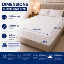 Rackhams Electric Blanket Super King Bed Size Machine Washable Elasticated Skirt - Overheat Safety - thumbnail 2