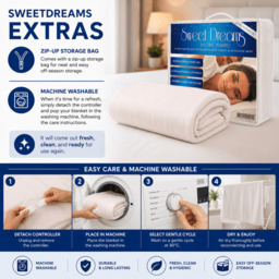Rackhams Electric Blanket Super King Bed Size Machine Washable Elasticated Skirt - Overheat Safety - thumbnail 6