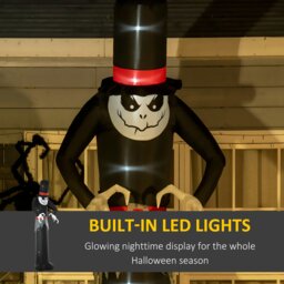 Rackhams 10' Inflatable Halloween Ghost Outdoor Decoration Waterproof LED Light - 95cm x 85cm x 306cm - thumbnail 4