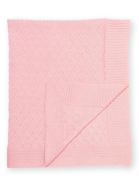 Rackhams Baby Organic Diamond Blanket Pink - One Size - Pink - image 1