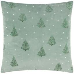 Rackhams Evergreen Classic Tree Embroidered Cushion Cover - Green - 43cm x 43cm - Green - 100% Polyester