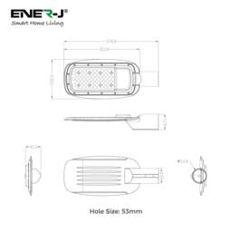 Rackhams 50W LED Streetlight Waterproof IP65 6000k Wall Light, Ideal Street Lamp To Install At a Height Of 6-8 Meters, 5 Years Warranty - thumbnail 3
