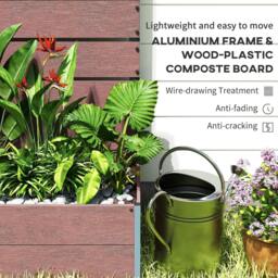 Rackhams 34 x 69.5cm Garden Planter Box, with Back Trellis, Brown - thumbnail 5