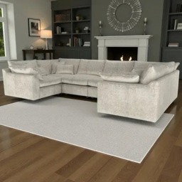 Rackhams Milano U Shaped Corner Sofa Full Back Stone - Stone - thumbnail 1