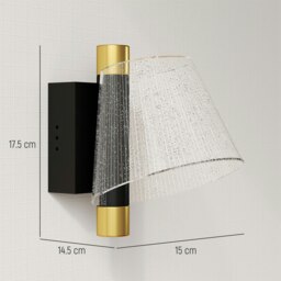 Rackhams Led Wall Lamp 2 Pack, Modern Indoor Starry Wall Light, Black - Black - Metal, acrylic - Matte black and gold - thumbnail 6