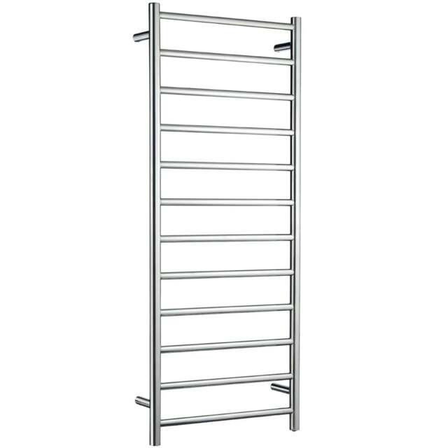 Rackhams Polished Stainless Steel Electric Heated Towel Warmer (W)500mm x (H)1212mm Wall Mounted Kitchen Bathroom Clothes Hanger - image 1