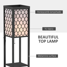 Rackhams Modern Floor Lamp with 4-tier Open Shelves Storage Display - thumbnail 5