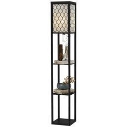 Rackhams Modern Floor Lamp with 4-tier Open Shelves Storage Display - thumbnail 2