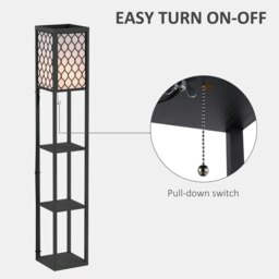 Rackhams Modern Floor Lamp with 4-tier Open Shelves Storage Display - thumbnail 6