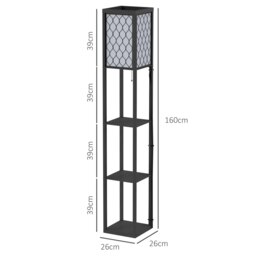 Rackhams Modern Floor Lamp with 4-tier Open Shelves Storage Display - thumbnail 4
