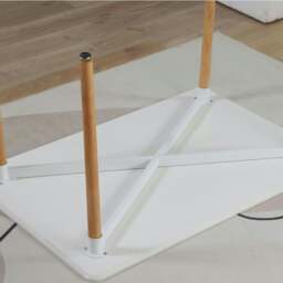 Rackhams Halo Dining Table for 4 or 6 Seating - Single White Table, Modern Design - Wood - Black - 120 - thumbnail 6
