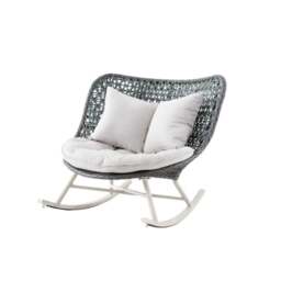 Rackhams Temescal Rattan Garden Rocking Chair, Indoor/ Outdoor Furniture - Grey - thumbnail 6