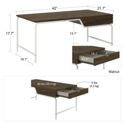 Rackhams Webster Coffee Table with 1 Drawer in Walnut Look - Brown - thumbnail 3