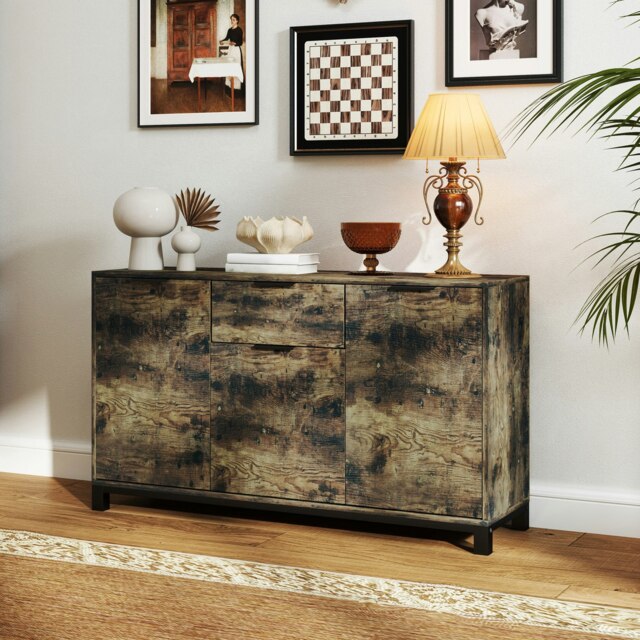 Rackhams Sideboard, Industrial Storage Cabinet for Living Room, Rustic Brown - Rustic Brown - image 1