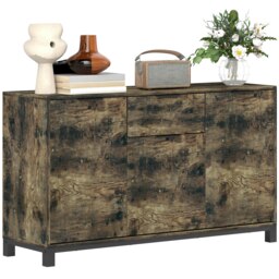 Rackhams Sideboard, Industrial Storage Cabinet for Living Room, Rustic Brown - Rustic Brown - thumbnail 2