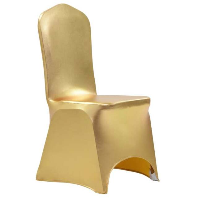 Rackhams 6 pcs Chair Covers Stretch Gold