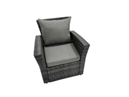 Rackhams 12 Seat Poly Rattan Outdoor Patio Coffee Table Corner Sofa Set with 4 Stool 2 Chairs for Garden Backyard Dark Grey Mixed - thumbnail 6